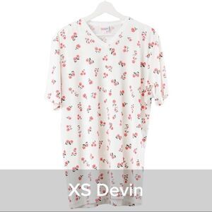 Lularoe Devin V-Neck Tee Small Floral - Size XS
